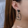 Vintage Love Pattern Earrings Hollow Out Heart Dangle Earrings Y2K Exaggerated Earrings Gift For Women