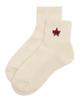 WEGO Star Embroidered Ankle Pile Sizes White Ivory Women's Socks, 23-25cm,