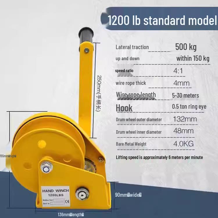 Ручная лебедка с двусторонним самоблокирующимся механизмом: Компактная ручная лебедка и переносной кран