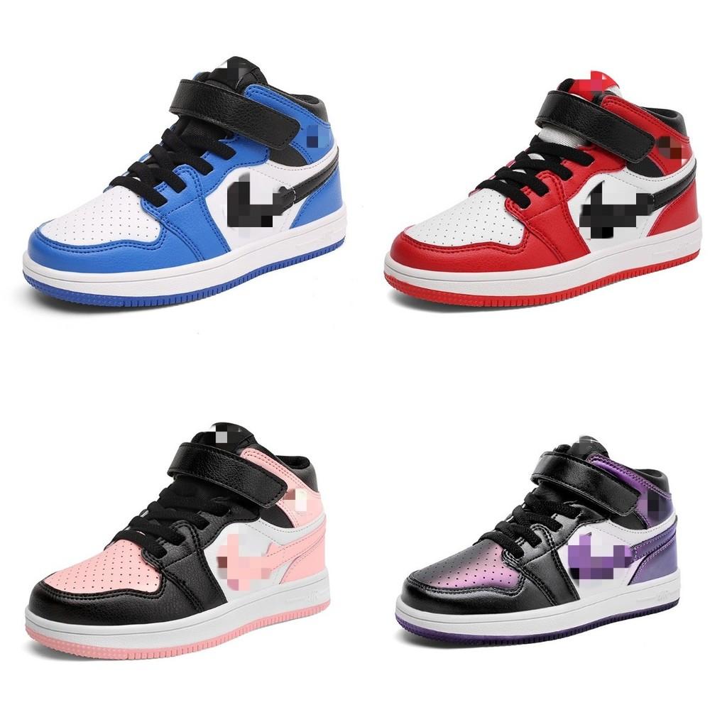 Стильные дышащие детские баскетбольные кроссовки Aj1 с высоким верхом для мальчиков и девочек в ярких цветах