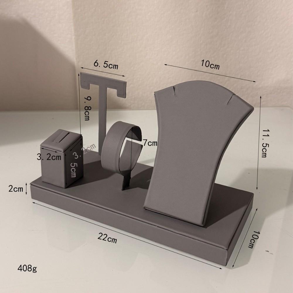 Tray Style Display Jewelry Display Stand Set PU Leather Necklace Display Bust for Jewelry Display
