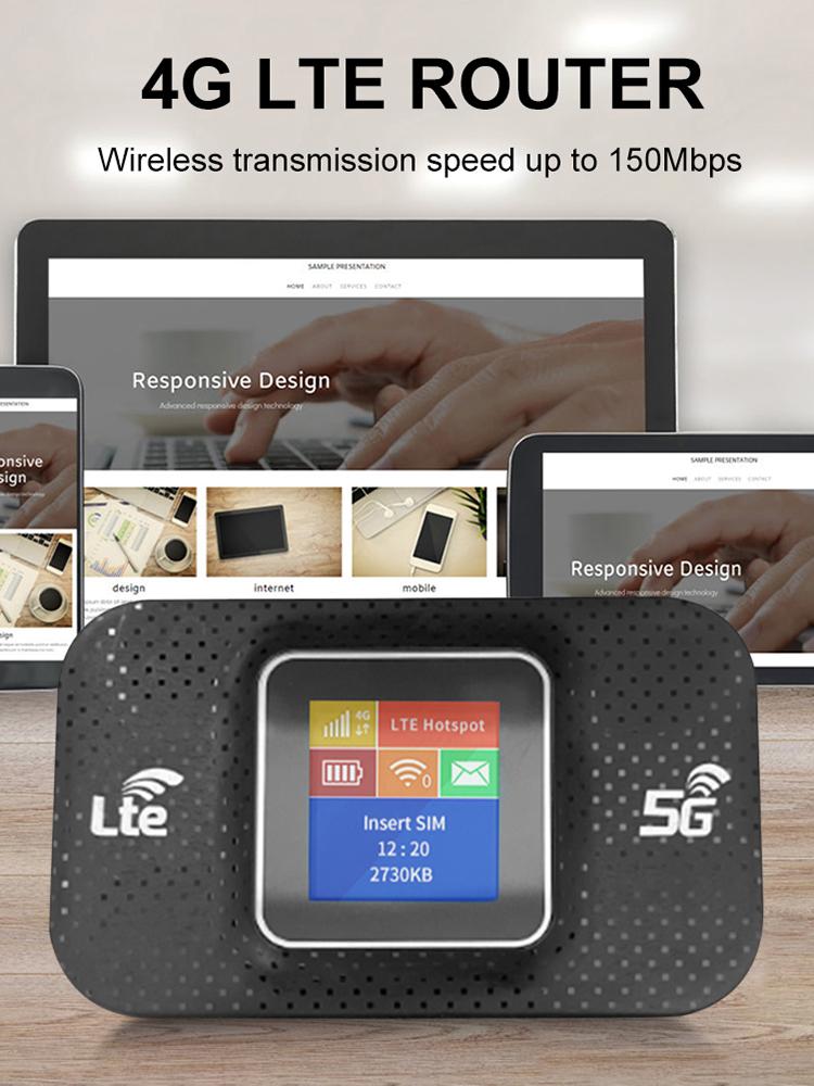 4G LTE Wi-Fi роутер со слотом для SIM-карты, беспроводной портативный роутер 3650 мАч, разблокированный модем 150 Мбит/с, мини-хотспот для улицы, Wi-Fi хотспот для автомобиля