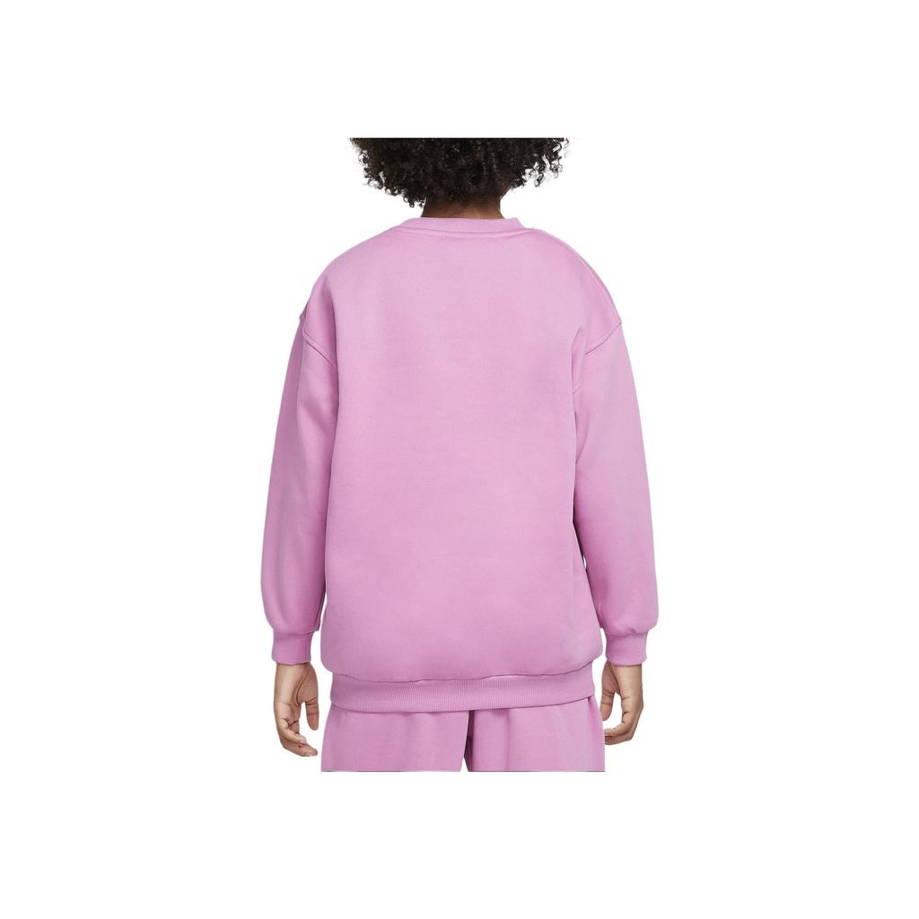 Nike Спортивная одежда Club Fleece Удобная Однотонная Вышитая Толстовка с Круглым Вырезом и Длинным Рукавом Волшебный Фламинго Молодежная Детская FD2923646