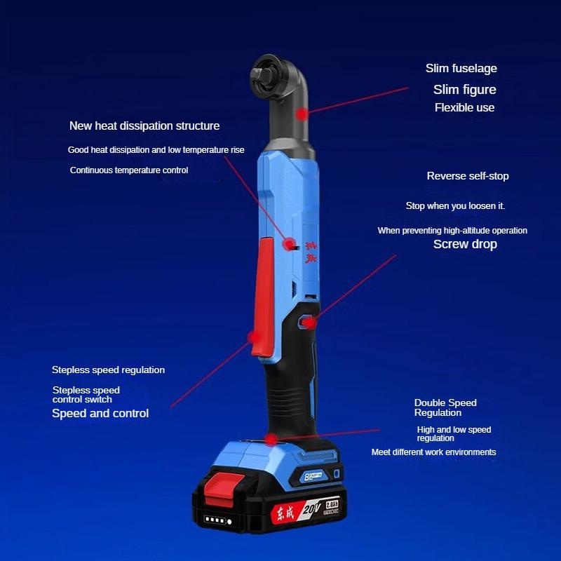 Dongcheng Rechargeable Brushless Angular Impact Wrench DCPB80AM Lithium Battery 90 Degree Angular Wrench 20V