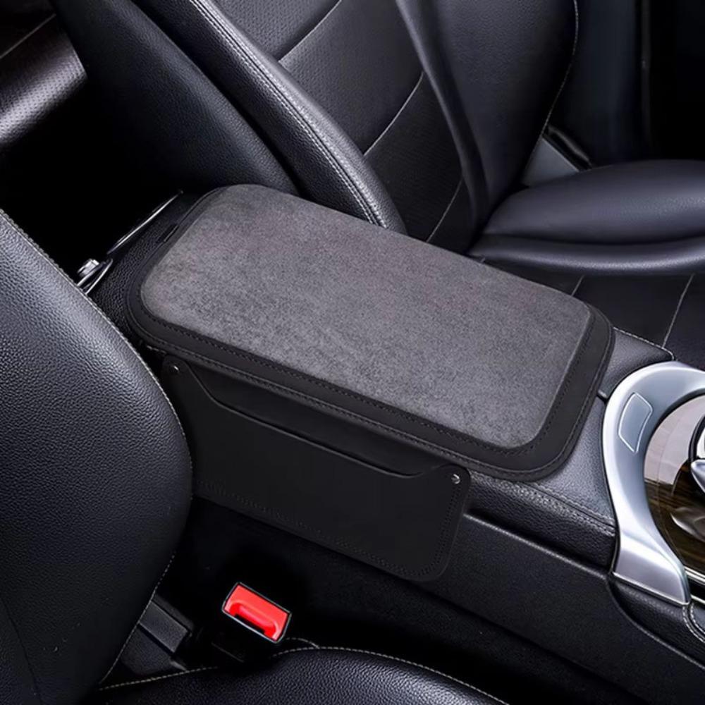 PU Leather Car Armrest Storage Box Side Extension Pockets Car Elbow Support Pad Trucks