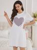 Двухсекционный комплект ночной рубашки в форме сердца, европейский и американский, из мягкой, приятной для кожи ткани