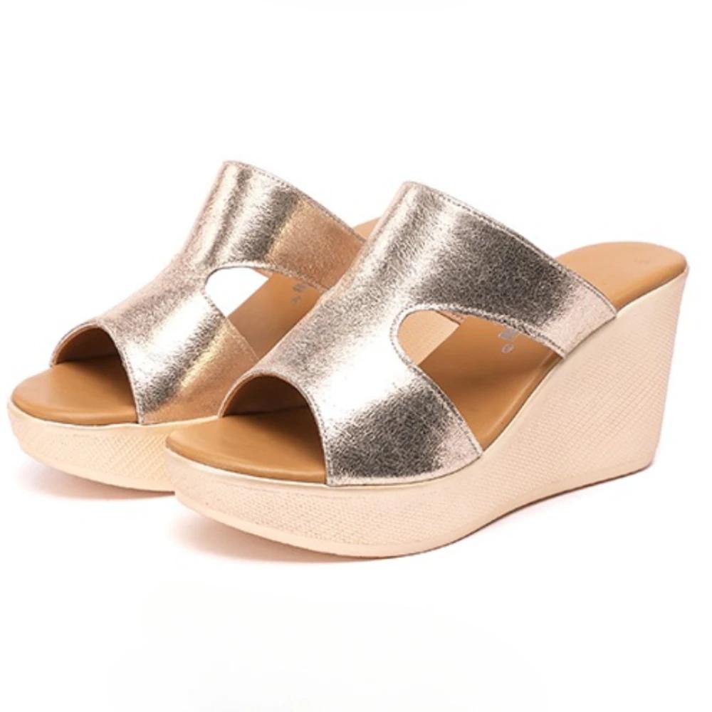 Летние туфли на танкетке женские туфли на платформе женские туфли на высоком каблуке кожаные шлепанцы женские сандалии женская обувь Zapatos De Mujer