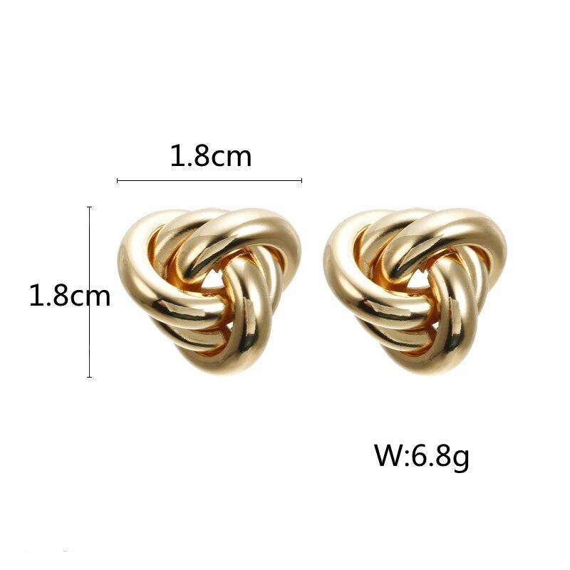 Новые модные массивные металлические геометрические серьги-подвески для женщин, крутые серьги золотого цвета в стиле панк, круглые витые висячие украшения для ушей