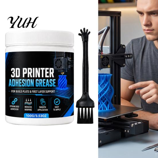 3D Print Sheet Adhesive Printer Adhesion Paste, Anti-Warping Excellent Maintenance Grease, Reliable Filament Bonding on Printing Surfaces Build Plate