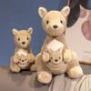 Simulated Australian Mother and Child Kangaroo Doll Plush Toy Parent-child Doll Zoo Gifts