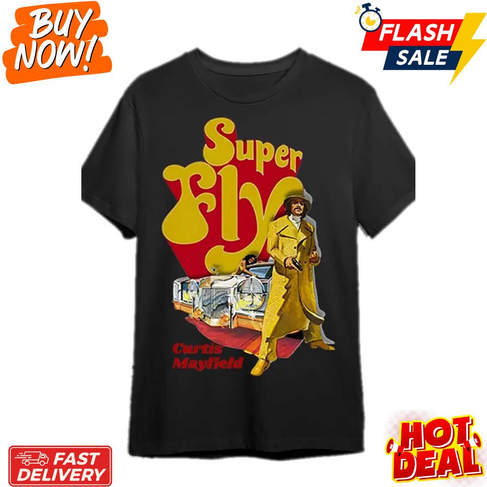 Футболка в стиле Кертиса Мэйфилда, сделанная фанатами, с графикой Super Fly, хлопковая, с круглым вырезом, унисекс