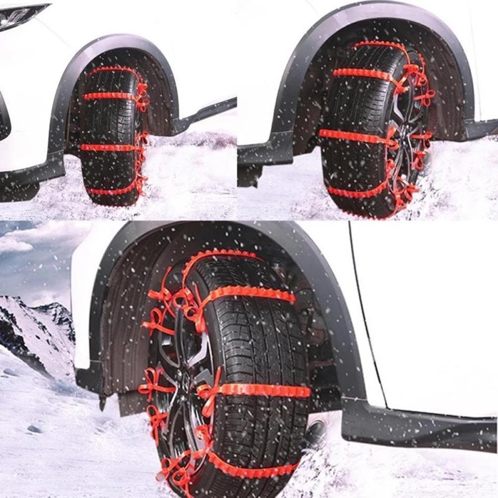 10Pcs Nylon Snow Chain Emergency Anti Skid Mud Snow Chain Survival Traction Car Tire Chains for Car