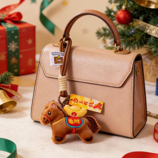 1/2Pcs Bag Pendant 2026 Chinese New Year Hanging Horse Ornament Good Luck Symbol Keychain Charm Holiday Horse Plush Toy