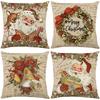 1pc Christmas Cushion Cover Wreath Santa Claus Washable Cover 2025 New for Home Ornament Xmas New Year Christmas Decoration