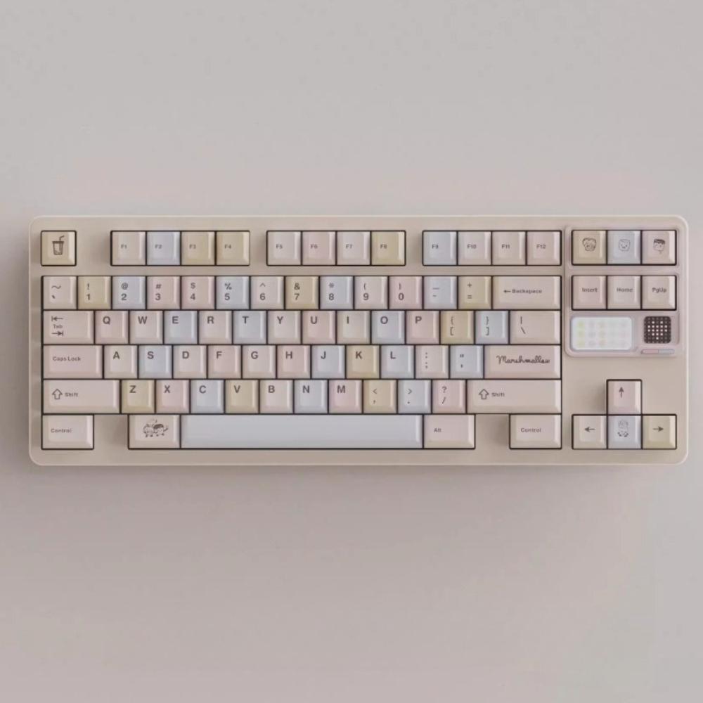 Bubble Tea Theme Keycap Set PBT Custom Cute Personalized Keyboard Cap Cherry Profile KeyCap for Mechanical Keyboard Accessories