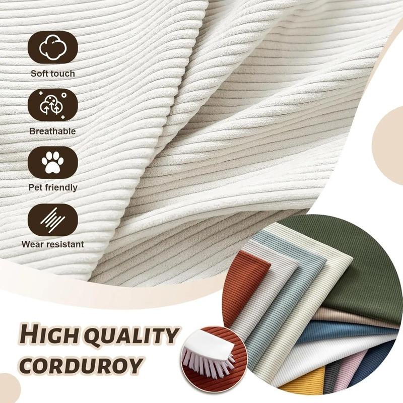 Custom Corduroy Bench Cushion Bay Window Pad Long Mattress Sofa Chair Seat Pillow Decorative Indoor Outdoor Garden Patio Seating