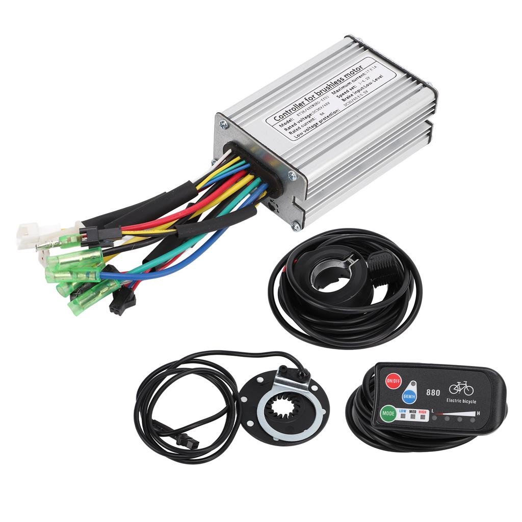 Electric Bicycle 17A Controller with KTLED880 Display Sensor Throttle Kit for 350W Motor