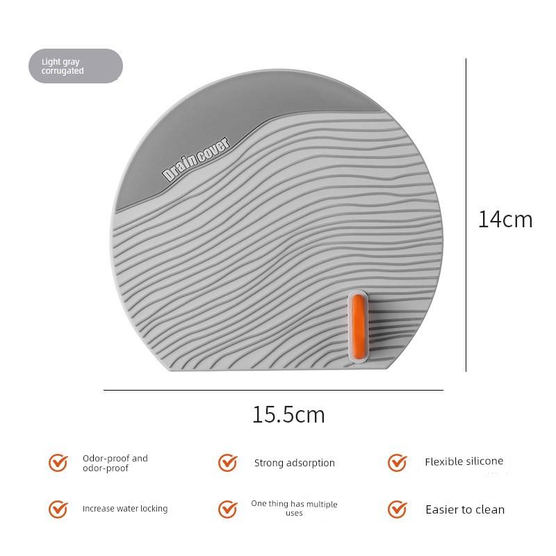 Floor Drain Anti-Odor Silicone Mat Universal Sealing Cover for Toilets and Bathrooms to Prevent Sewer Odor Return