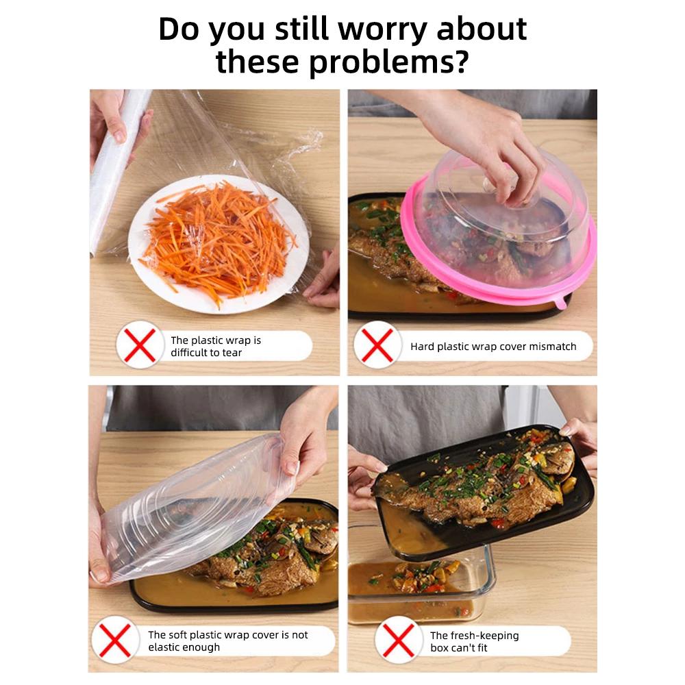 100/50/20/10 шт. многоразовые пакеты для хранения свежих продуктов, эластичные крышки для тарелок, кухонная сумка для морозильной камеры, крышка для еды, кухонные крышки для свежих продуктов