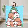 Cute Dudu Christmas Blanket Quality Warm Soft  Throw Blanket Winter Camping Outdoor Fluffy Bedspread