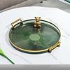 Multipurpose Round Storage Tray Gold Fruit Tray New Tea Cup Storage Plate  Living Room