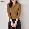 Hengyuanxiang Women's 100% Wool Thick Solid Color Sweater