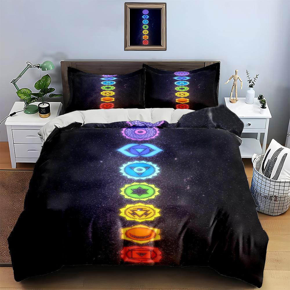 Chakra symbols alignment. Bedding Duvet cover sets Duvet covers Pillowcases gifts (1 * Duvet Cover 2 * Pillowcases, without duvet insert)