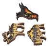 Wooden Carved Ornament with Light 3D Wood Carving Animal Crafts with Lights for Halloween Decoration