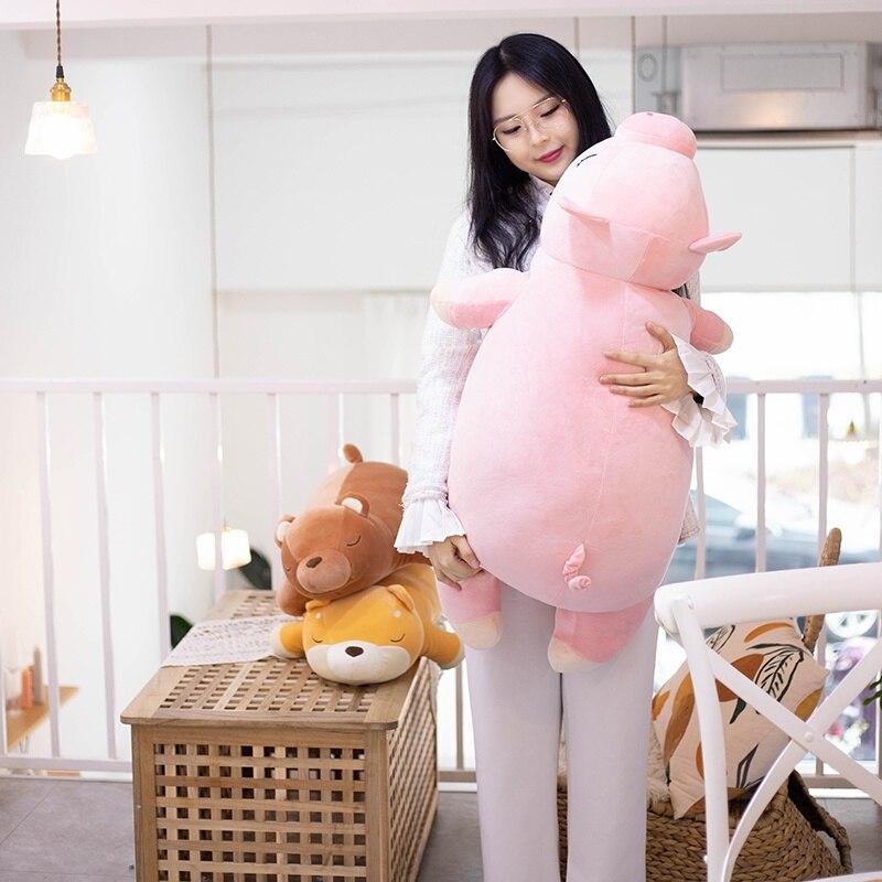 1 шт., 50/80 см, милая панда Шиба-ину, медведь, свинья, плюшевые игрушки, кавайная подушка, мягкие куклы с животными, мягкая подушка, подарки для детей