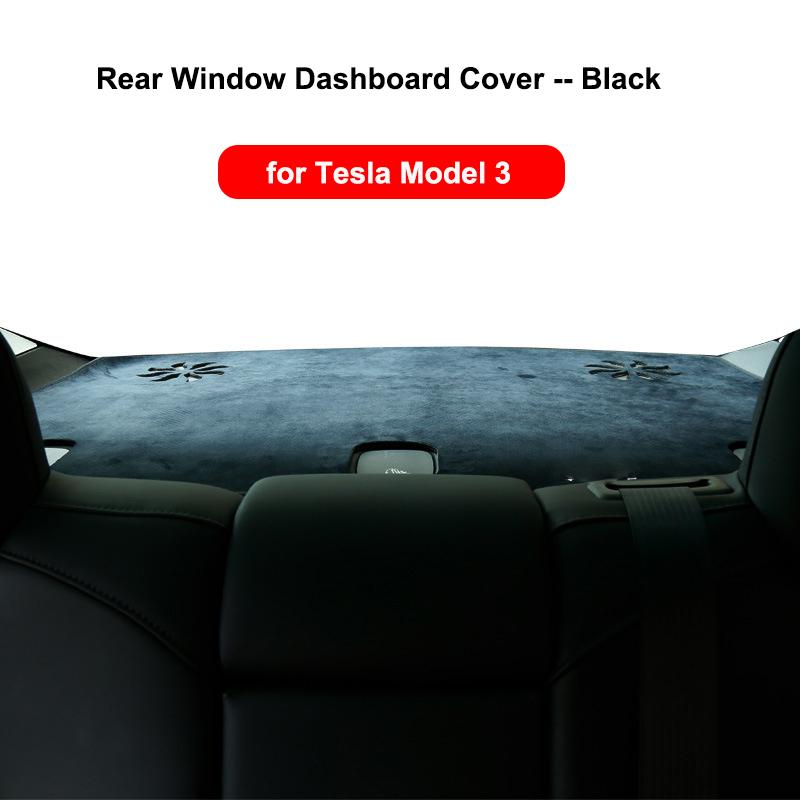 Top Flannel Dashboard Cover Pad For Tesla Model 3 Y Sunshade Protector Anti-UV Dash Mat Sun-shading Non-slip Car