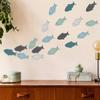 20 Pcs Wooden Fish Wall Decor Painted Fish Ornaments Nautical Coastal Theme Wall Art Fish Decorations for Lake House Home Beach Decor
