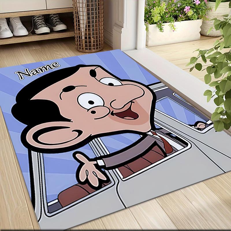 Custom Name Mr. Bean's Adventure Carpet Rug Customizable Soft Washable Anti-Slip Home Living Room Sofa Mats Personalized Rug. 0909292