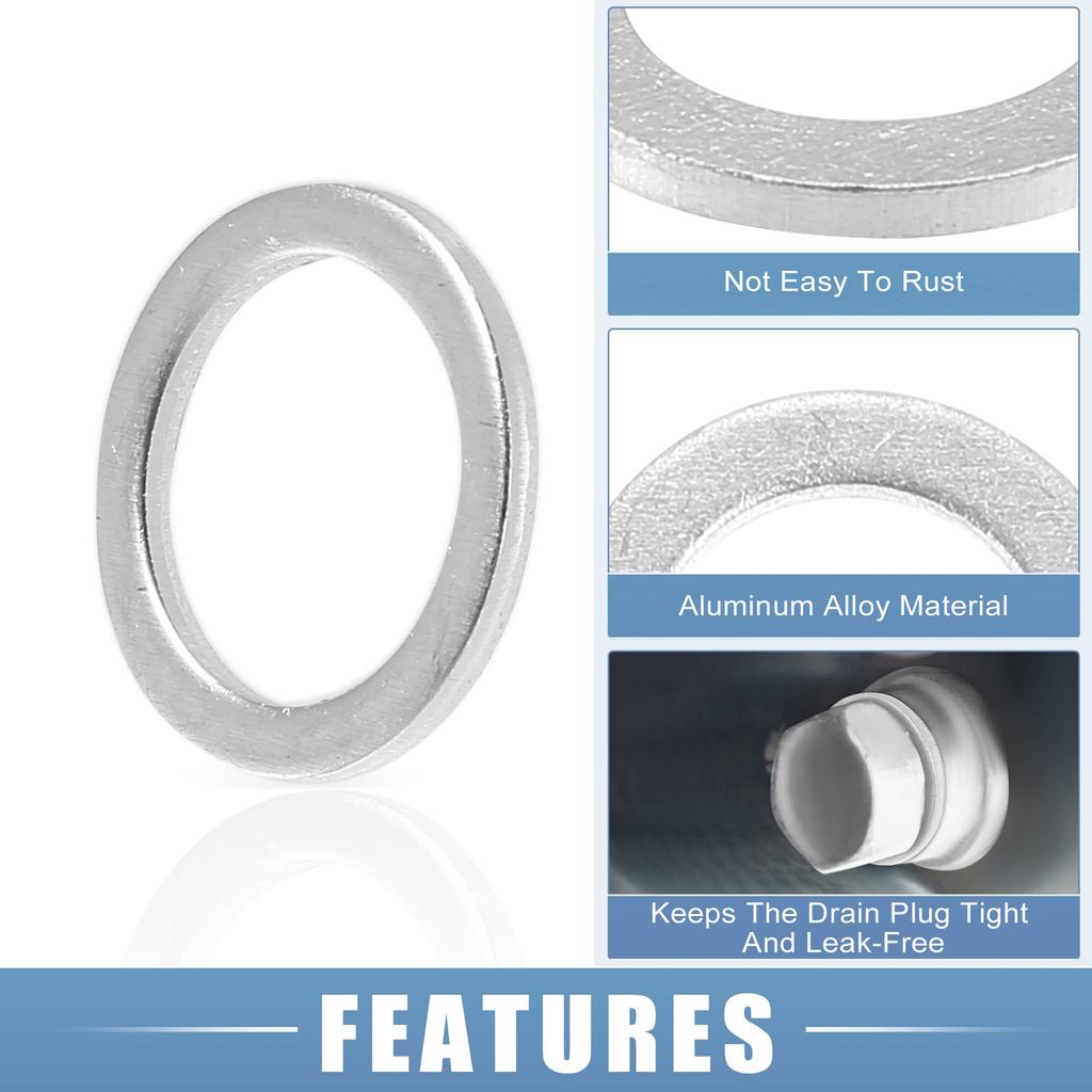 ACROPIX Прокладка сливной пробки масляного поддона Сплав алюминия 90430-18008 18мм Маслоупорная уплотнительная шайба Совместима с Toyota 10 комплектов