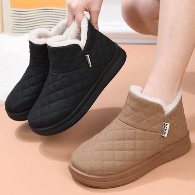 Женские водонепроницаемые зимние ботинки на бархатной подкладке: Нескользящие, на толстой подошве, теплые хлопковые зимние ботинки для мам