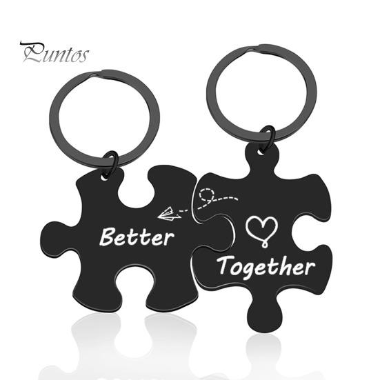2 шт пара брелок ожерелье вместе лучше головоломка из нержавеющей стали DIY брелок для ключей держатель рюкзак кулон орнамент подарок парню и подруге