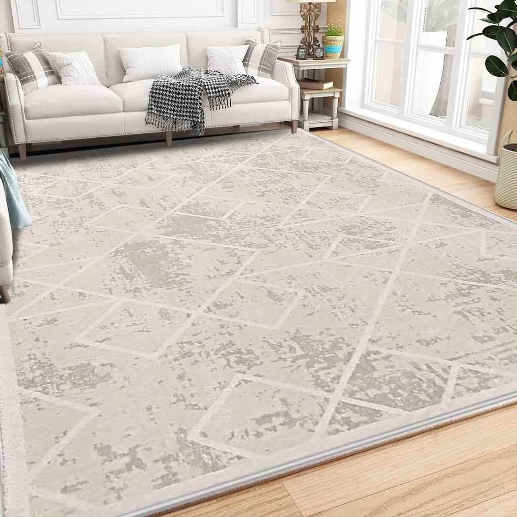 Calore Carpet Nordic Geometric Wilton Dust Line Compatible with Underfloor Heating and Heated Carpets Rug, Pattern, Cashmere-Like Texture, Weave,