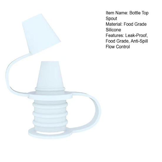 Food Grade Silicone Bottle Mouth Leak Proof Bottle Top Spout No Spill Flow Control Valve Water Bottle Top Spout Adapter Replacement