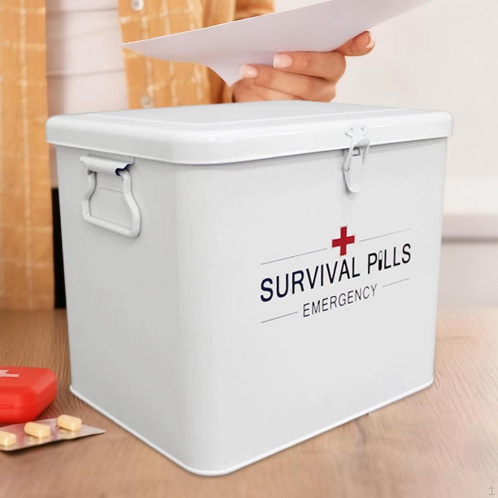 Аптечка для хранения лекарств 9,2x7,2x8,2 дюйма Съемный лоток с ручкой для переноски