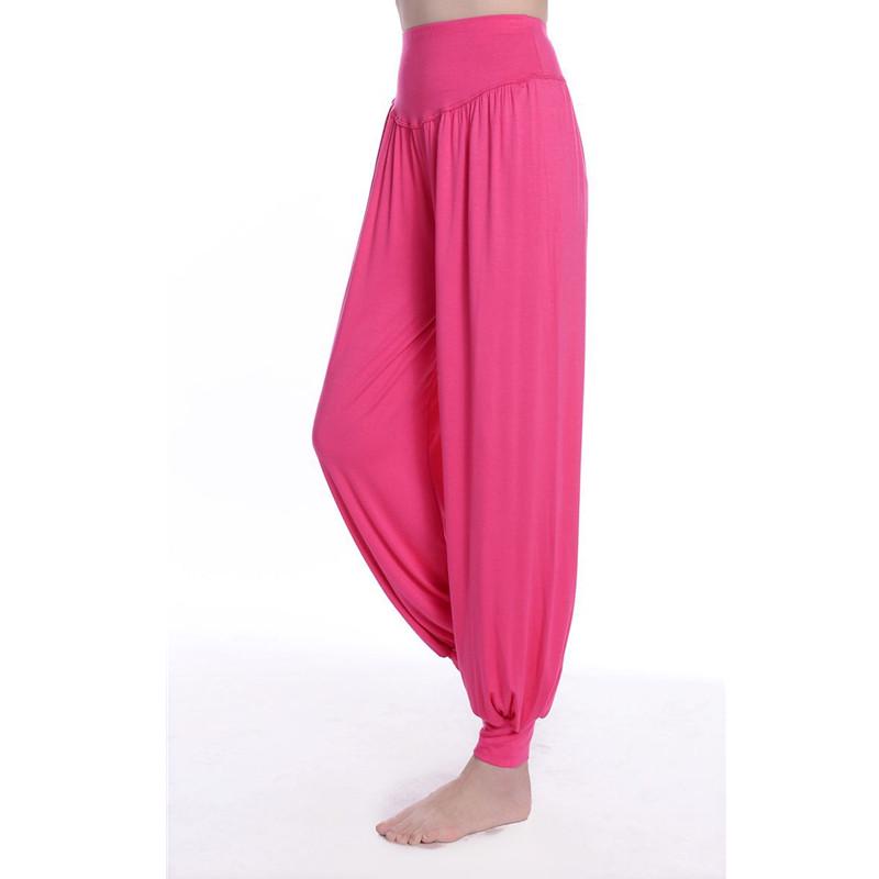 Женские брюки для йоги, эластичные женские брюки, свободные модальные хлопковые мягкие танцевальные шаровары