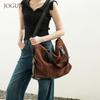 JOGUJOS New Lazy Yongfeng Leather Women's Bag Large Capacity Soft Bag Multifunctional Handbag Underarm Bag Crossbody Bag
