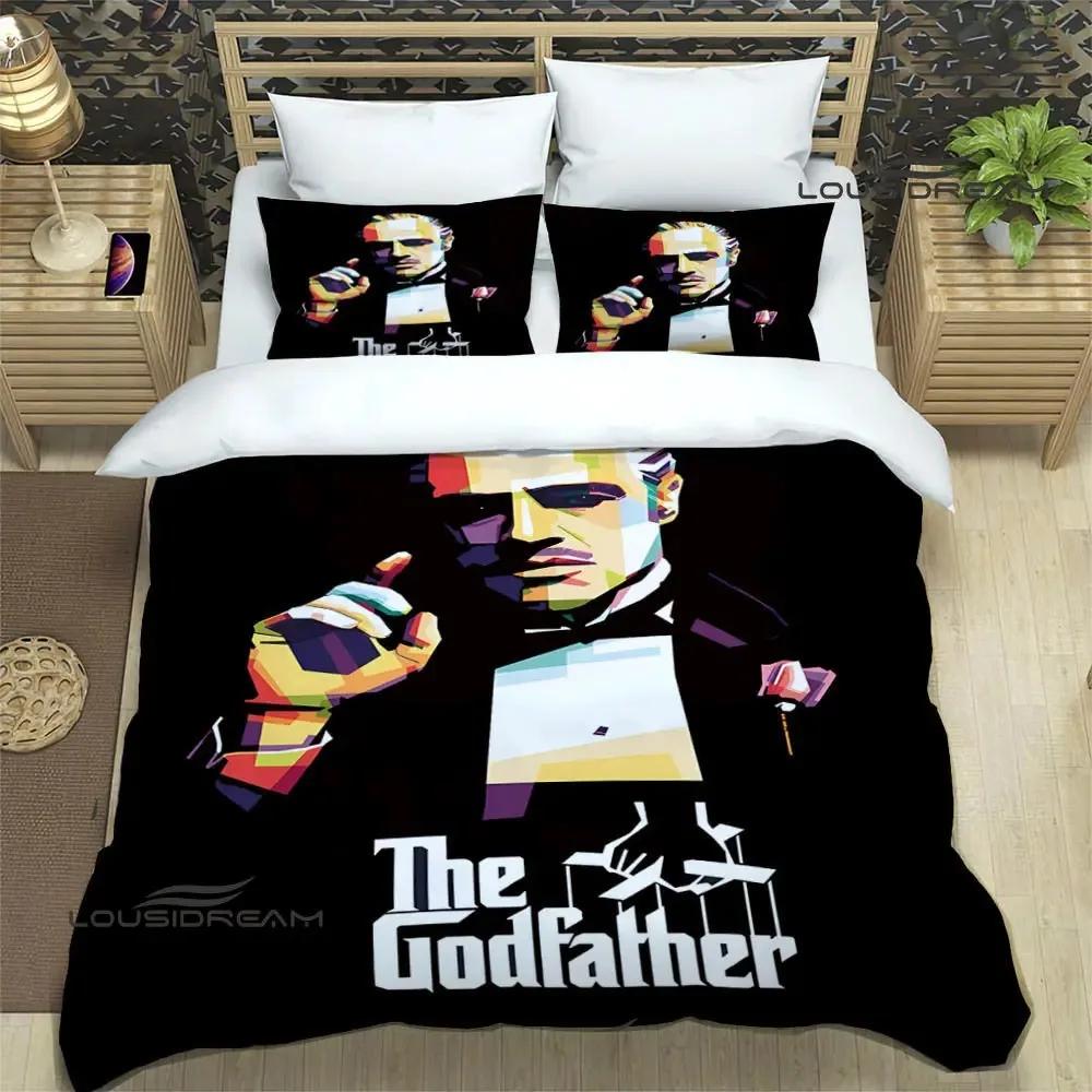 Крестный отец Принты Комплекты постельного белья Изысканный набор постельных принадлежностей Пододеяльник Комплект одеяла Комплект постельного белья Роскошный подарок на день рождения