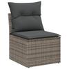 Ensemble de 14 Pièces de Canapés de Jardin avec Coussins Gris Rattan Poly Acacia, Ensemble de 4 Pièces de Salle à Manger 3365063