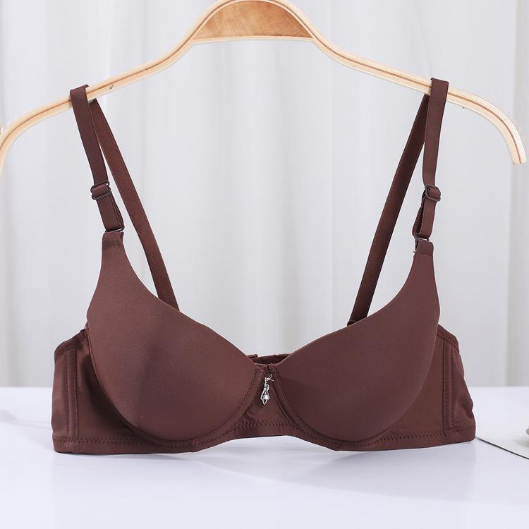 Japanese Style Smooth Seamless Push-Up Bra for Women - Thin Top, Thick Bottom, Solid Color