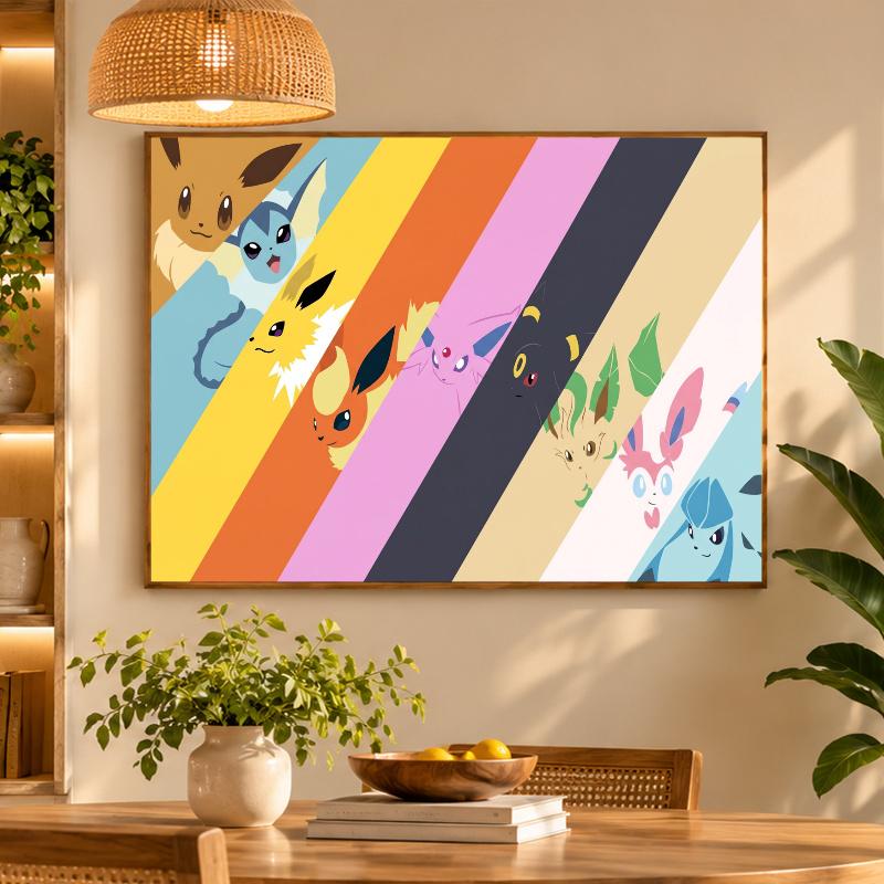 5D Diamond Painting Eevee Evolutions DIY Full Drill Diamond Art Kit Home Decoration