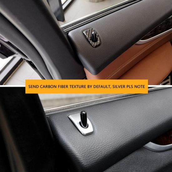 Carbon Texture Car Door Lock Knob Pin Cover Button Trim For BMW X5 X6 F15 F16