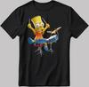 The Simpsons drummer Bart Short Sleeve White-Black Men's / Women's T Shirt DE309