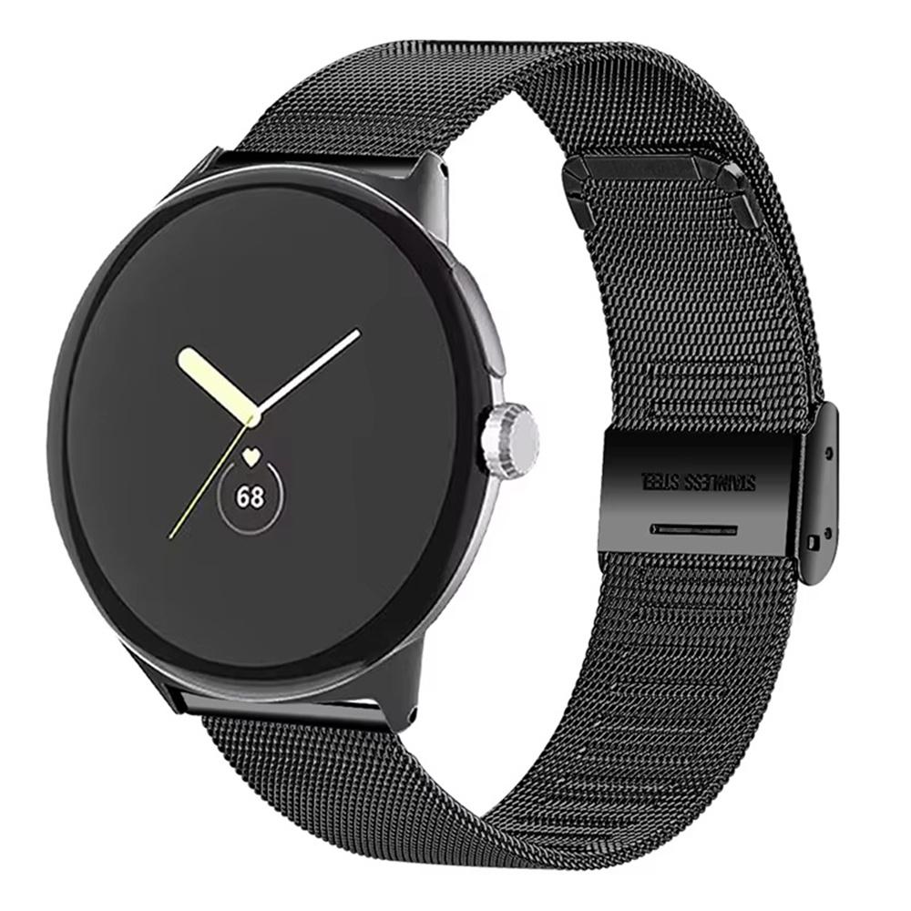For Google Pixel Watch 4 45mm/3 45mm Milanese Loop Band Stainless Steel Adjustable Wrist Strap with Clasp