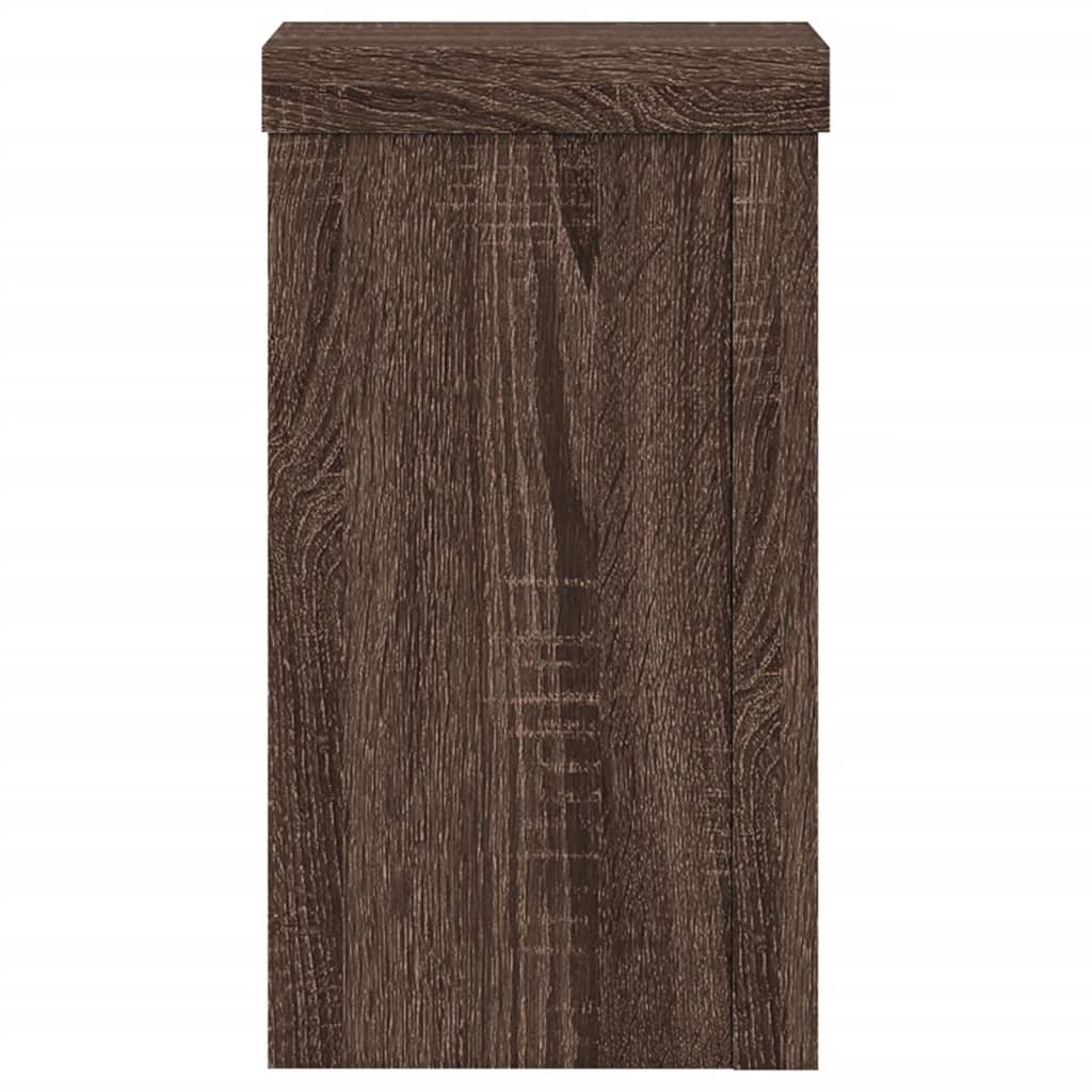 Plant Stand 2 pcs Brown Oak Look 10 x 10 x 18 cm Engineered Wood