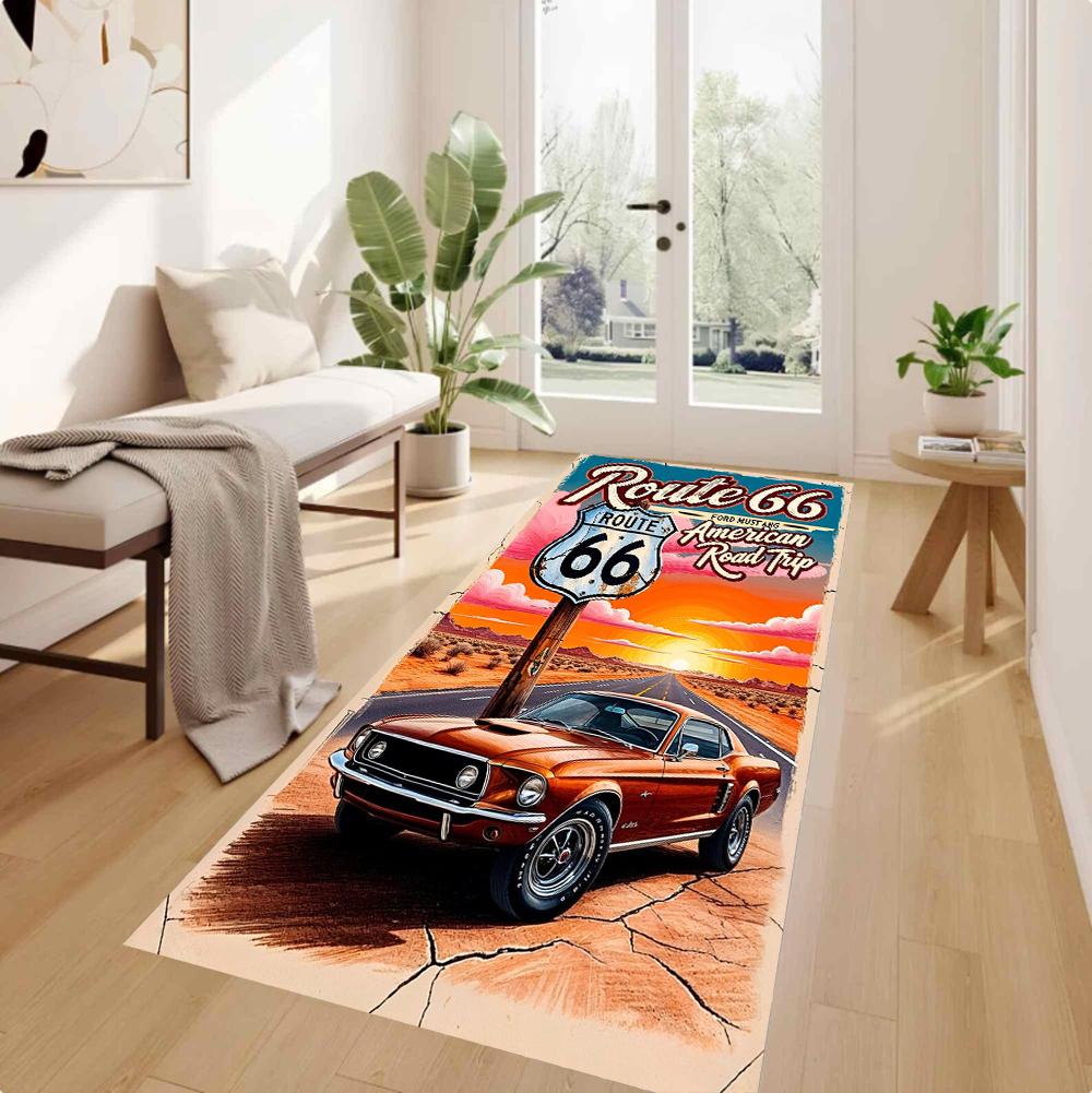 1 шт. Ковер-дорожка Route 66 Длинный ковер Ковер для прихожей Кухонный ковер Напольный коврик для отеля Ковер для спальни Домашний декор Ковер для гостиной
