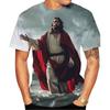 New Fashion Men's and Women's Summer 3D HD Printed Jesus Graphic T-shirt Street Style Unisex Kids Fashion Top Funny